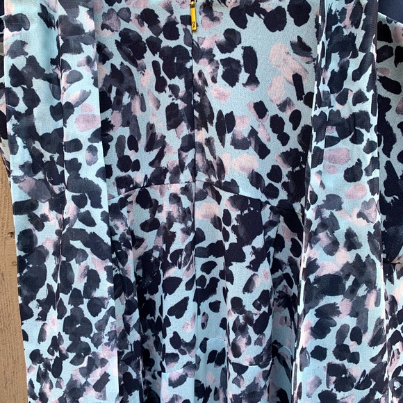 Blue Asymmetrical Neckline Dress -Size 4 - Picture 3 of 3